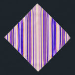 Bandana Listras beges roxas Elegantes e Psicodélicas Legal<br><div class="desc">Abstrato com design de stripped com tons de cores femininas vintage. Principais cores deste padrão elegante: Roxo,  bege com uma pitada de amarelo e vermelho!</div>