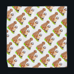 Bandana Little Baby Boy e Seu Cachorro<br><div class="desc">Um filhote de laboratório branco sentado ao lado de um bebê com um fundo azul e alto.</div>
