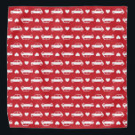 Bandana Mini Carro Corações Vermelho<br><div class="desc">Mini Coopers era aliada a corações. Se você quiser diferentes cores ou tamanhos, por favor, me avise! Feita para todos aqueles que amam carros britânicos clássicos, especialmente Austin Mini, Morris Mini, etc.</div>