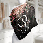 Bandana Monograma do Sparkle preto com brilho Dourado com<br><div class="desc">Personalize facilmente essa moda design de bandana elegante,  com brilho bonito de ouro rosa em um fundo metálico escovado preto.</div>