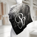 Bandana Monograma do Sparkle Preto com Glitter de Prata Pe<br><div class="desc">Personalize facilmente essa moda design de bandana elegante,  com brilho bonito prateado e cintilante em um fundo metálico escovado preto.</div>