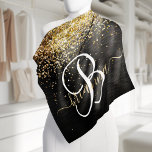 Bandana Monograma Dourado de brilho preto com brilho perso<br><div class="desc">Personalize facilmente essa moda design de bandana elegante,  com brilho bonito de ouro brilhante em um fundo metálico escovado preto.</div>