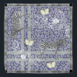 Bandana Na moda Moderna Cinza Azul Escuro Eclético Escuro<br><div class="desc">Na moda e bandiana moderna do chiffon apresentam um design eclético da boêmia com zebras,  borboletas,  impressão leopardo e contornos florais em azul escuro e cinzas e uma elegante borda do padrão de cheque preto e branco. Desenvolvido exclusivamente para você pelo Happy Dolphin Studio.</div>