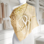 Bandana Nam Monograma de Impressão de Glitter Metálico Bru<br><div class="desc">Personalize facilmente esta moda design de bandana chic com brilho bonito de ouro brilhante em um fundo metálico escovado de ouro.</div>