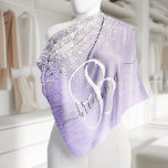 Bandana Nome do Monograma da Glitter de Prata Metálica Bru<br><div class="desc">Personalize facilmente esta moda design de bandana chic com brilho bonito prateado em um fundo metálico roxo escovado.</div>