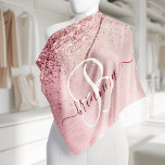 Bandana Nome do Monograma da Lâmina Rosa Bruta de Metal Gl<br><div class="desc">Personalize facilmente este design de suporte de bandana chique moderna com brilho bonito rosado e rosado em um fundo metálico roxo e roxo.</div>