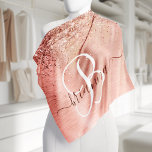 Bandana Nome do Monograma do Glitter Metálico Brutado Dour<br><div class="desc">Personalize facilmente este modesto design de bandana chic com brilho bonito de ouro rosa em um fundo metálico escovado de rosa dourado.</div>