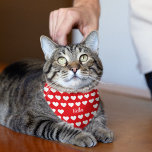 Bandana Nome Personalizado de Gato de Pet Vermelho<br><div class="desc">Bandana de Nome Personalizado de Pet Cat Vermelha</div>