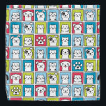 Bandana Padrão de cães e gatos engraçados e bonitos<br><div class="desc">Um padrão bonito e engraçado de cães e gatos no estilo de desenho animado. Retratos coloridos de animais para cada amante de animais de estimação.</div>