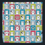 Bandana Padrão de cães e gatos engraçados e bonitos<br><div class="desc">Um padrão bonito e engraçado de cães e gatos no estilo de desenho animado. Retratos coloridos de animais para cada amante de animais de estimação.</div>