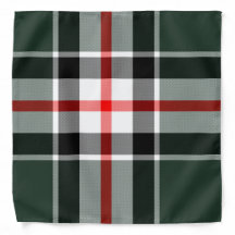 Padrão de Xadrez Verde, Preto, Branco, Tartan Verm
