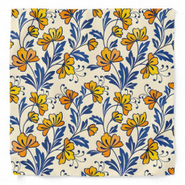 Bandana Padrão deslumbrante e contínuo de Flores e Folhas