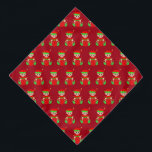 Bandana Padrão do Elf de Natal em Vermelho<br><div class="desc">O padrão do duende de Natal em fundo vermelho.</div>