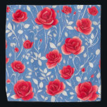 Bandana Padrão Floral Chic Blue e Red Watercolor<br><div class="desc">Este impressão floral moderno de aquarelas em tons de azul e vermelho é perfeito para adicionar um toque contemporâneo aos seus produtos. As linhas limpas e as cores frescas tornam este design perfeito para qualquer decoração moderna de casa ou escritório.</div>