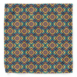 Bandana Padrão Geométrico Floral Vibrante Aztec