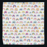 Bandana Padrão Múltiplo Arco-íris Branco<br><div class="desc">White Multi Rainbow Bandana. Itens correspondentes disponíveis. Arte original de artistas e suas próprias ilustrações. Use o botão de mensagem me abaixo para obter ajuda sobre outras solicitações especiais e personalizações. © Zoe Chapman Design</div>