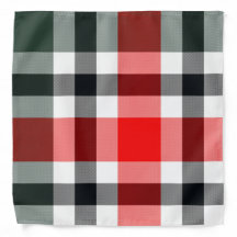 Padrão Xadrez Tártan Vermelho, Preto e Branco