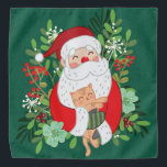 Bandana Papai Noel E Gato<br><div class="desc">Festivo Jolly Papai Noel</div>