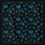 Bandana Pata imprimir padrão uniforme em azul e preto<br><div class="desc">Pata imprimir padrão uniforme em azul e preto</div>