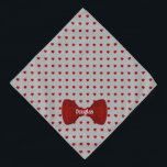 Bandana Pet de Cinzas Personalizadas de Arco Bonito Coraçõ<br><div class="desc">Corações vermelhos salpicados sobre uma canvas de cinza, terminados com uma bela gravata de arco correspondente, e personalizados com o nome do seu animal de estimação. Preencha o modelo para adicionar o nome do seu animal de estimação ou remova a opção de nome completamente; conforme preferir. A cor de fundo...</div>