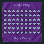 Bandana Pet de corações roxas<br><div class="desc">Corações em uma bandana roxa para o seu animal de estimação.</div>