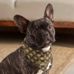 Bandana Pet Name Brown Tufted Smaller - Quadrado de 18x18<br><div class="desc">Um padrão único de chocolate marrom impresso em um lado deste bandana com o nome de seu animal de estimação em um fundo marrom. Duas apresentações disponíveis: 18"x18" (crianças, cães pequenos) e 22"x22" (adultos, cães grandes). Altere facilmente o nome usando o Modelo fornecido. Tecido leve que respira bem e seca...</div>