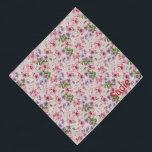 Bandana Pet Personalizado de Nome de Pet de Flores de Jard<br><div class="desc">Um bonito padrão floral,  personalizado com o nome do seu animal de estimação. Decorada com aquarelas rosadas e púrpuras,  esta bandana vai parecer maravilhosa no seu animal de estimação. Trate-se a um lenço correspondente,  com o seu próprio nome!</div>