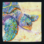 Bandana Poipu Beach Turtle Scarf<br><div class="desc">Esta tartaruga marinha está rastejando na areia para conseguir um bom lugar na praia de Poipu.</div>