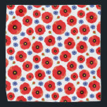 Bandana Poppys E Cornflower Patterno<br><div class="desc">Papoila vermelha e flores azuis.</div>