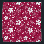 Bandana Red Sakura Pattern<br><div class="desc">A tradicional cereja branca Sakura japonesa floresce em vermelho.</div>