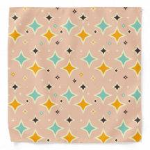 Retro geometric pattern with teal, orange, black