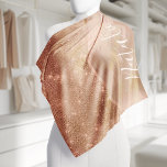 Bandana Rosa Metálico - Largura Dourada Personalizada<br><div class="desc">Personalize facilmente este rosa dourado com metal escovado e uma bandana brilhante com padrão de brilho glamouroso com seu próprio nome personalizado.</div>