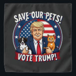 Bandana Salve nossos Pets de Trump de Votação Pets para Tr<br><div class="desc">rump 2024,  proteção de animais de estimação,  votação Trump,  segurança animal,  eleição 2024,  pro-Trump,  Trump com animais de estimação,  gráfico de cão e gato,  eleição de amantes de animais de estimação,  animais de estimação políticos,  apoiante de Trump,  segurança de animais de estimação,  campanha eleitoral</div>