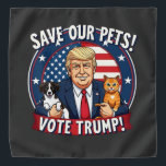 Bandana Salve nossos Pets de Trump de Votação Pets para Tr<br><div class="desc">rump 2024,  proteção de animais de estimação,  votação Trump,  segurança animal,  eleição 2024,  pro-Trump,  Trump com animais de estimação,  gráfico de cão e gato,  eleição de amantes de animais de estimação,  animais de estimação políticos,  apoiante de Trump,  segurança de animais de estimação,  campanha eleitoral</div>