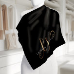 Bandana Script Feminino Dourado Preto Moderno Monograma<br><div class="desc">Escrita Feminina Dourada Negra Moderna Monogramada Bandana. Personalize facilmente esta banda elegante moderna com o seu monograma e nome personalizados.</div>