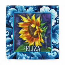 Sunflower at Night Flower Floral Personalized