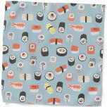 Bandana Sushi Nigiri Maki Roll Pattern<br><div class="desc">Um delicioso design de sushi japonês no fundo azul de um pinto. Arte original de Nic Squirrell.</div>