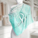 Bandana Teal Brugado Metal Silver Glitter Nome Monograma<br><div class="desc">Personalize facilmente esta moda design de bandana chic com brilho bonito prateado em um fundo metálico escovado teal.</div>