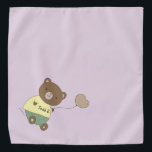 Bandana Tedd E. Urso de Teddy Personalizado Pet Roxo Em La<br><div class="desc">Eu adoro esta linda cor lilática de fundo. Para mim é muito sedoso. Adorado com um ursinho fofo... segurando um balão. Na barriga dele, ele tem o nome do seu animal de estimação. A cor de fundo é personalizável, assim como a fonte, a cor da fonte e o nome... usando...</div>