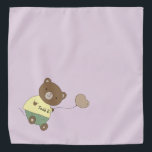 Bandana Tedd E. Urso de Teddy Personalizado Pet Roxo Em La<br><div class="desc">Eu adoro esta linda cor lilática de fundo. Para mim é muito sedoso. Adorado com um ursinho fofo... segurando um balão. Na barriga dele, ele tem o nome do seu animal de estimação. A cor de fundo é personalizável, assim como a fonte, a cor da fonte e o nome... usando...</div>