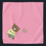 Bandana Tedd E. Urso de Teddy Pet Rosa Personalizado<br><div class="desc">Fundo cor-de-rosa,  e um ursinho bonito com nariz rosa... segurando um balão. Na barriga dele,  ele tem o nome do seu animal de estimação. A cor de fundo é personalizável,  assim como a fonte,  a cor da fonte e o nome... usando o menu editar. Faça o seu próprio!</div>