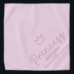 Bandana Tipografia da Princesa Rosa-Coca-rosa com coroa<br><div class="desc">Transforme seu amigo peludo em uma princesa com esta adorável bandana cor-de-rosa! Apresentando um delicado design e o nome do seu animal de estimação em uma fonte divertida, é o acessório perfeito para um pãozinho mimado. A cor rosa suave e o design minimalista fazem dela uma doce escolha para chás...</div>