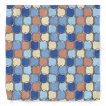 Trendy Retro Blue Orange and Yellow Circles Design