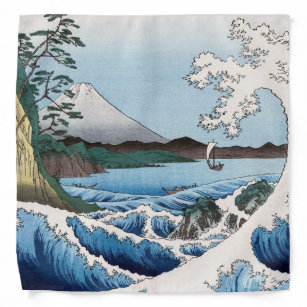 Bandana Utagawa Hiroshige - Mar ao largo de Satta, Provínc