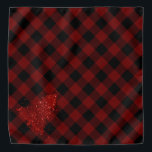 Bandana Xadrez Russo Vermelho de Árvore de Natal Moderna d<br><div class="desc">Esta é a estação para decorar! Crimões ricos e vibrantes, design de férias festivas, de graça vermelha, com uma árvore de Natal brilhante e cintilante, com um frisky esplendor de tinta na Xadrez de Buffalo vermelho e preto, gingham com verificação. Fácil embelezamento em casa, facelift de decoração de sala! Para...</div>