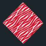 Bandana Zebra Print White Red Cute Modern Xmas Padrão<br><div class="desc">Padrão simples de impressão de zebra vermelha e branca.</div>