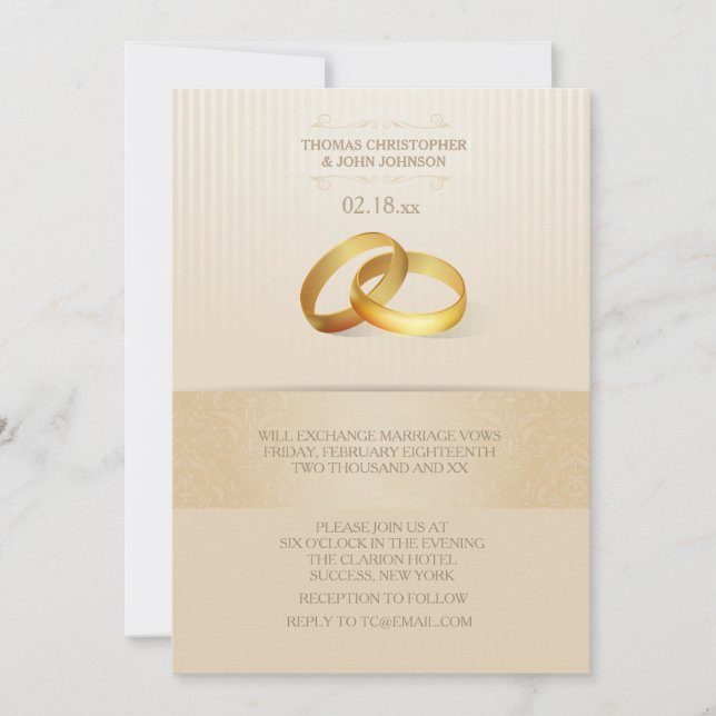 Bandas De Convite Para Casamento Dourado (Frente)