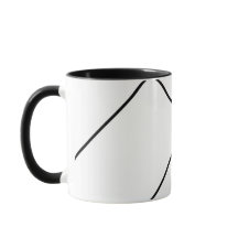 Bandas Diagonais em Caneca Preta e Branca