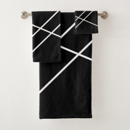 Bandas Diagonais No Conjunto Preto De Bandeja