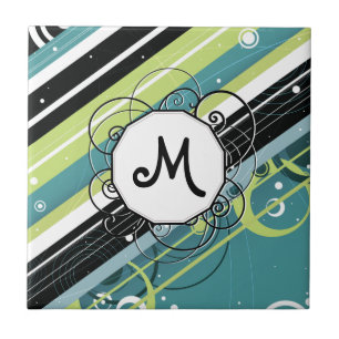 Bandas Modernas de Teal e Limão com Monograma